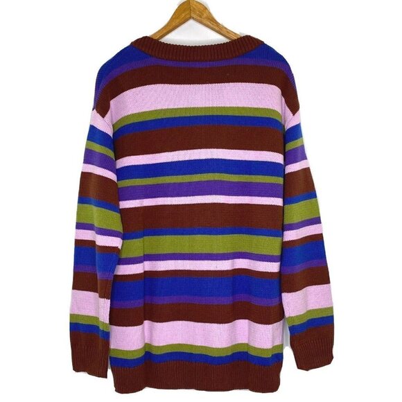 Bp. Be Proud Pride Stripe size Medium Gender Inclusive Oversize Cardigan Sweater - Picture 3 of 8